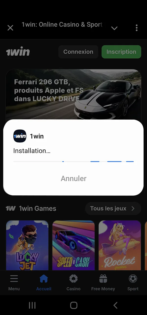 Installe l'application et découvre toutes les fonctionnalités de 1win.