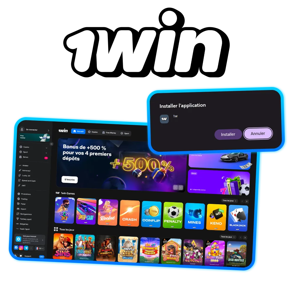 Téléchargez l'application 1win sur votre PC et jouez confortablement.