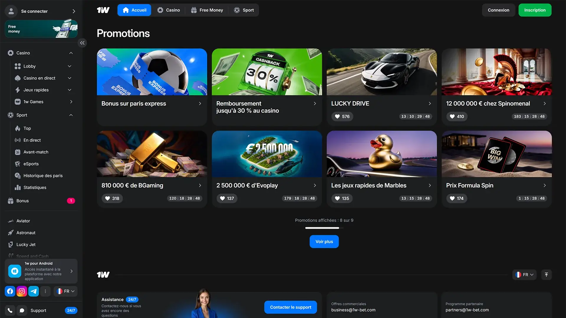 1win propose de nombreux bonus avantageux.