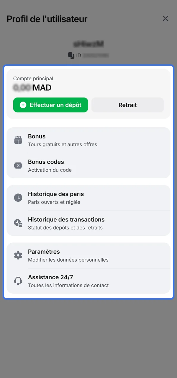Enregistrez votre compte sur 1win.