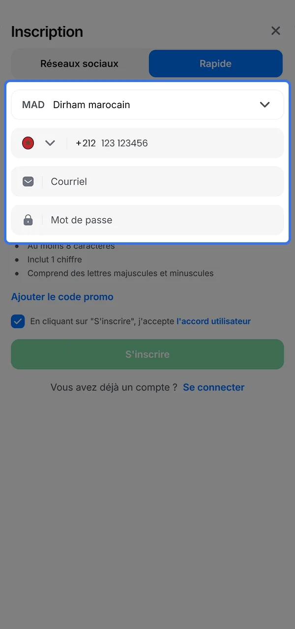 Entrez vos coordonnées et commencez à jouer sur 1win.