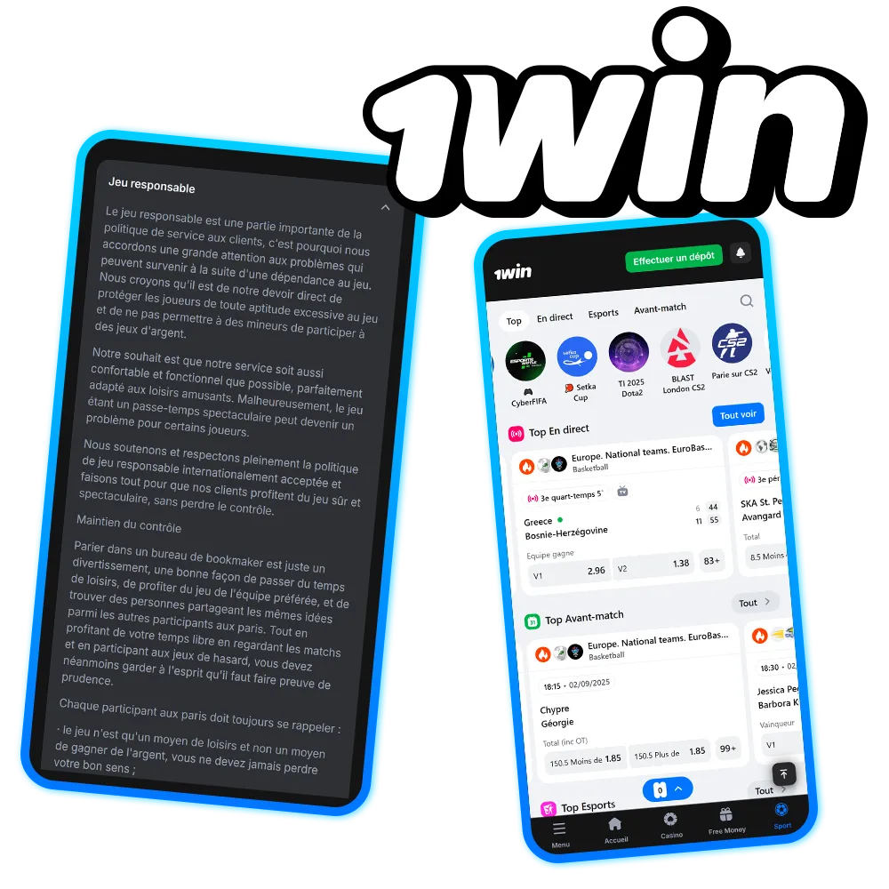 Découvrez les principes du jeu responsable chez 1win.