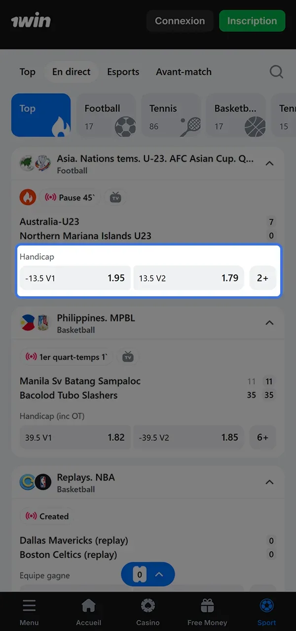 Cliquez sur la cote dans 1win et placez votre pari.