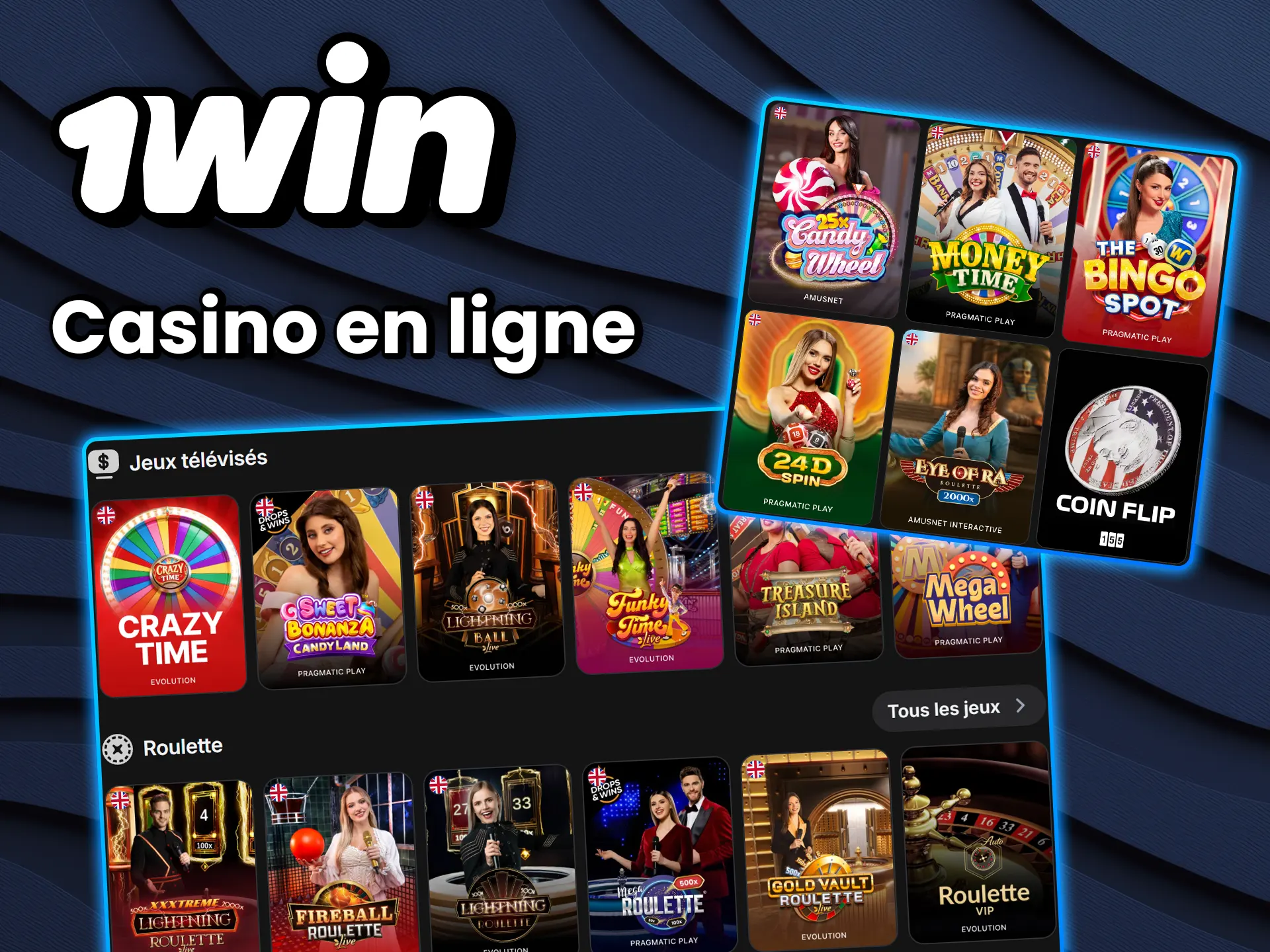 Explorez la vaste ludothèque de jeux de casino sur 1win.