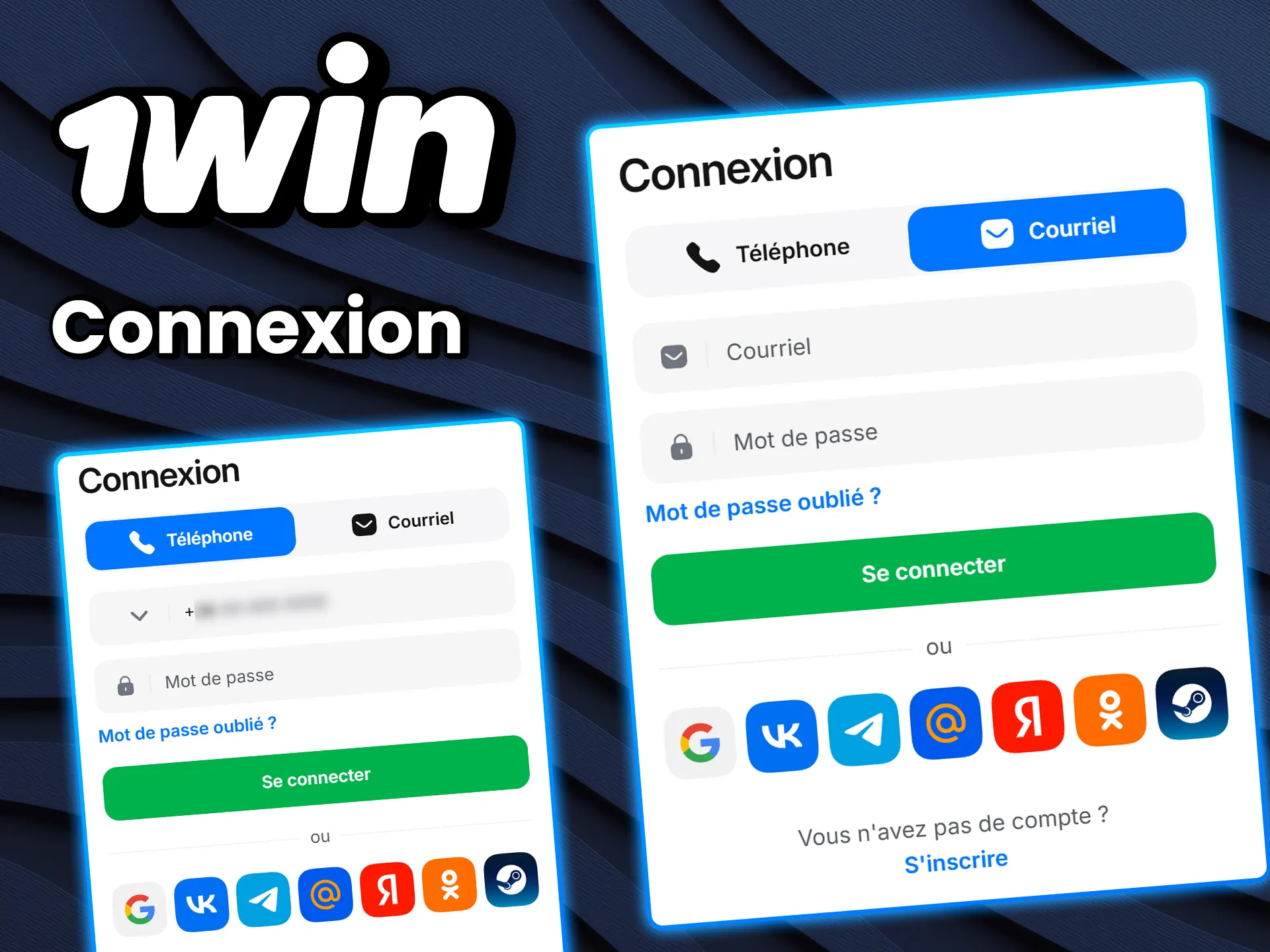 Accédez à votre compte personnel pour commencer à jouer sur 1win.