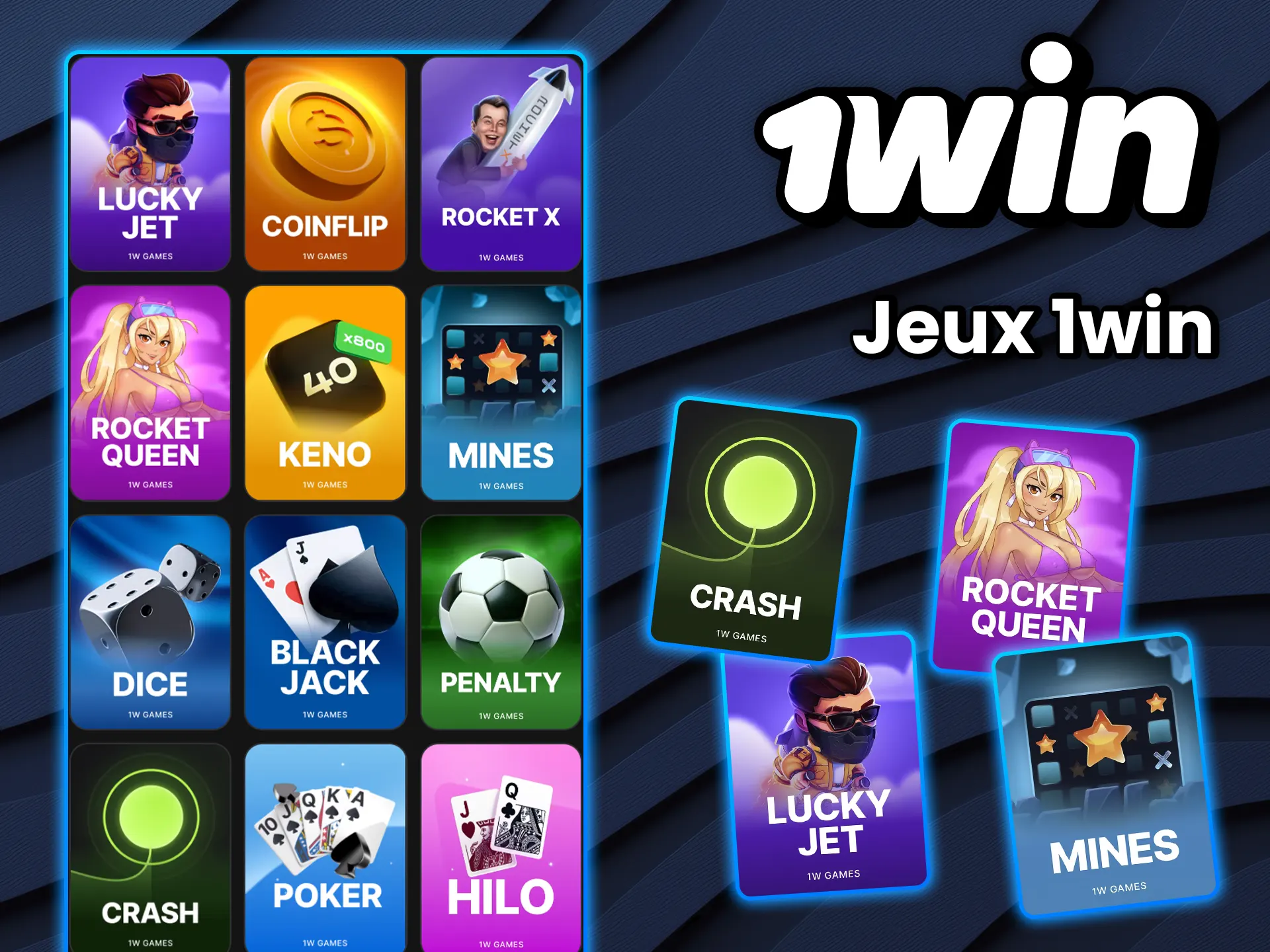 Découvrez les jeux originaux de 1win.