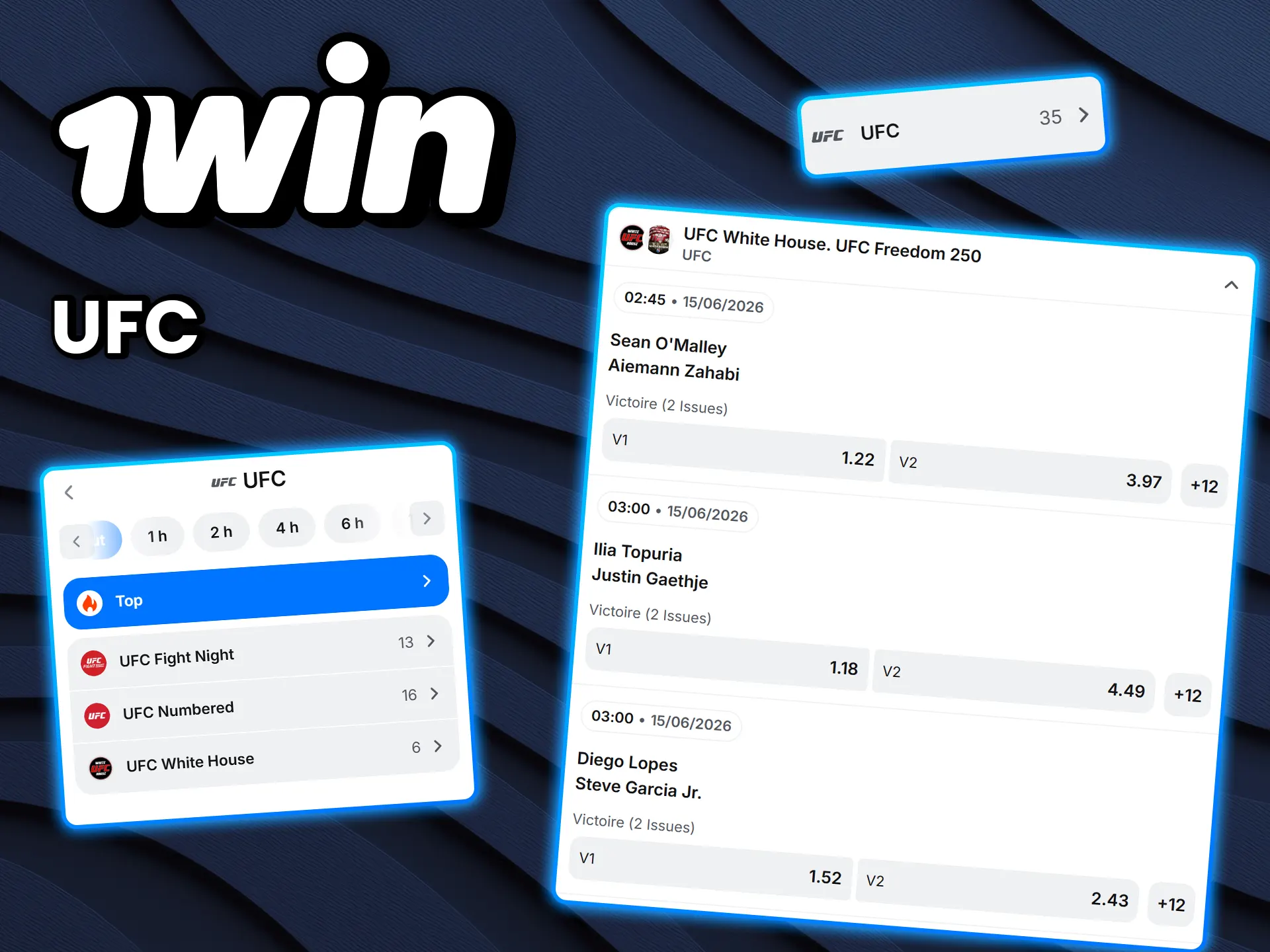 Suivez les combats de MMA et placez vos paris sur l'UFC sur 1win.