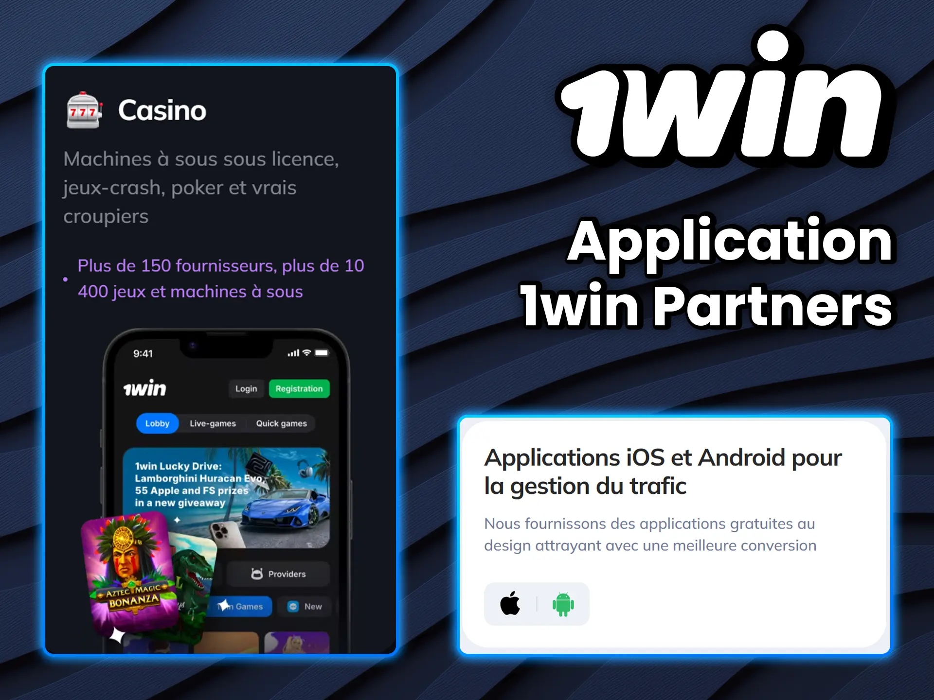 Téléchargez l'application mobile pour gérer votre espace partenaire sur 1win.