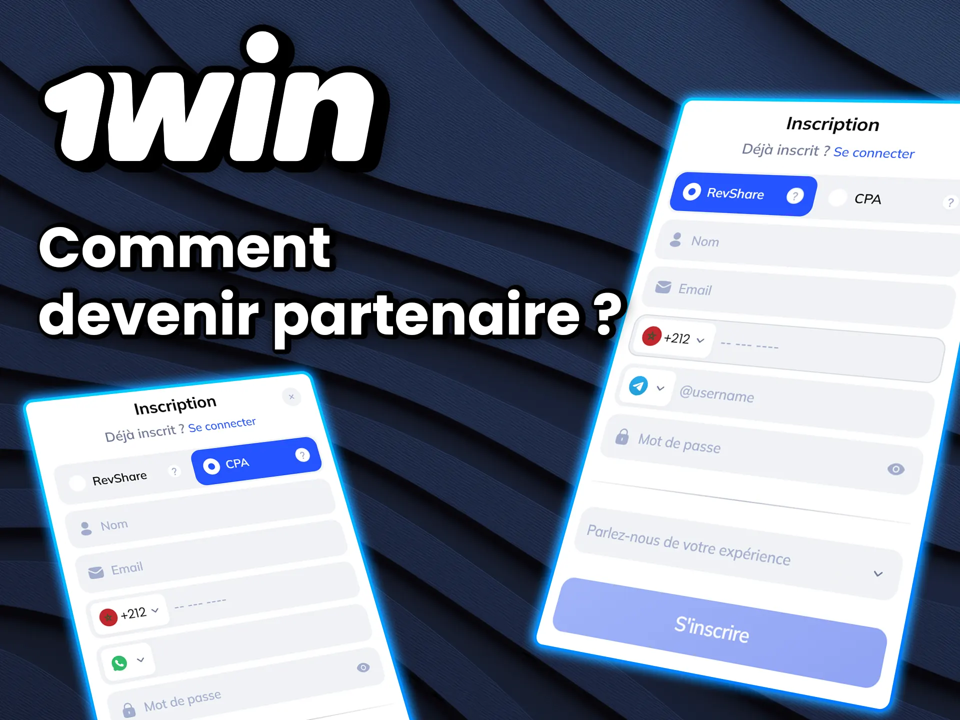 Suivez les étapes d'inscription pour rejoindre le programme d'affiliation de 1win.