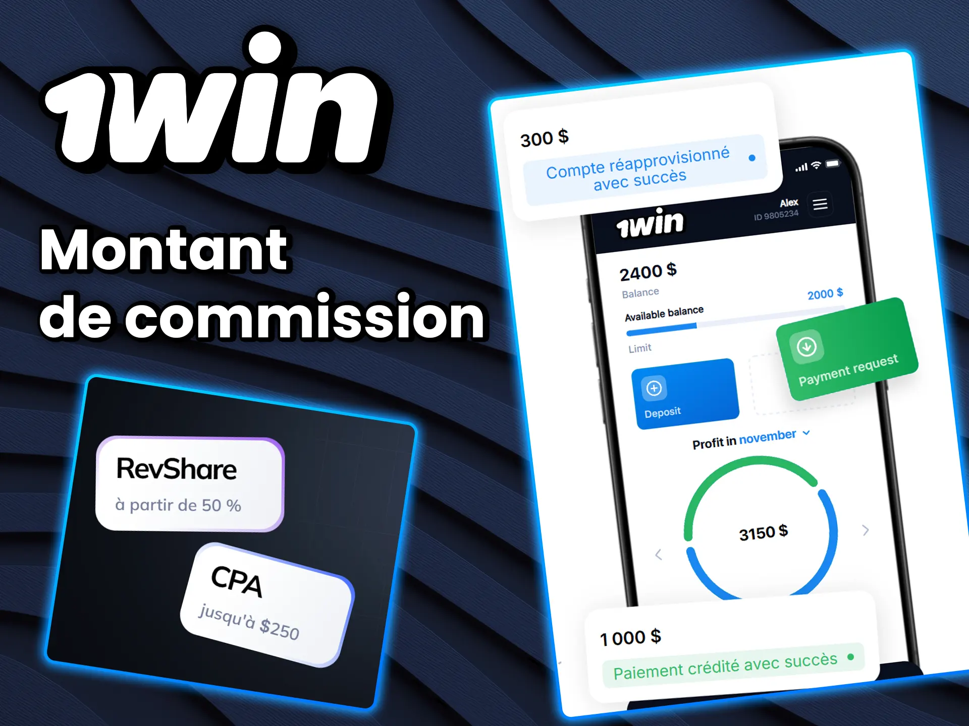 Consultez les taux de rémunération et les modèles de gains chez 1win.