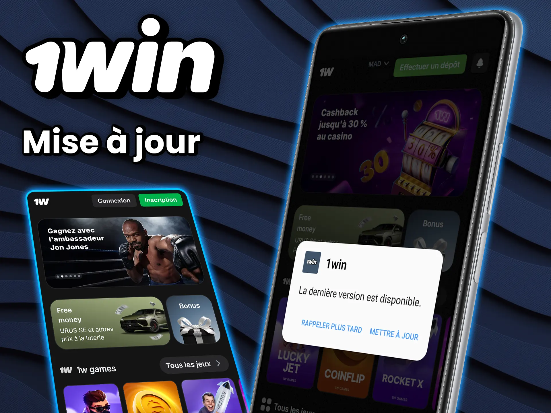 Mettez à jour l'application pour accéder aux nouvelles fonctionnalités de 1win.