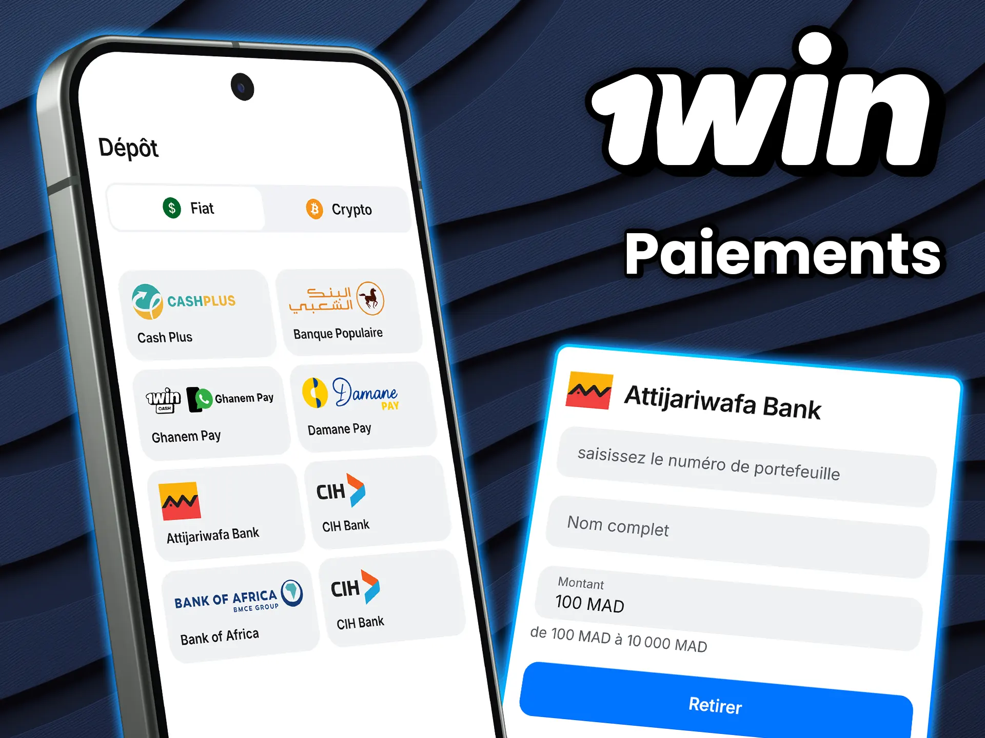 Effectuez vos dépôts et retraits en toute sécurité au Maroc avec 1win.