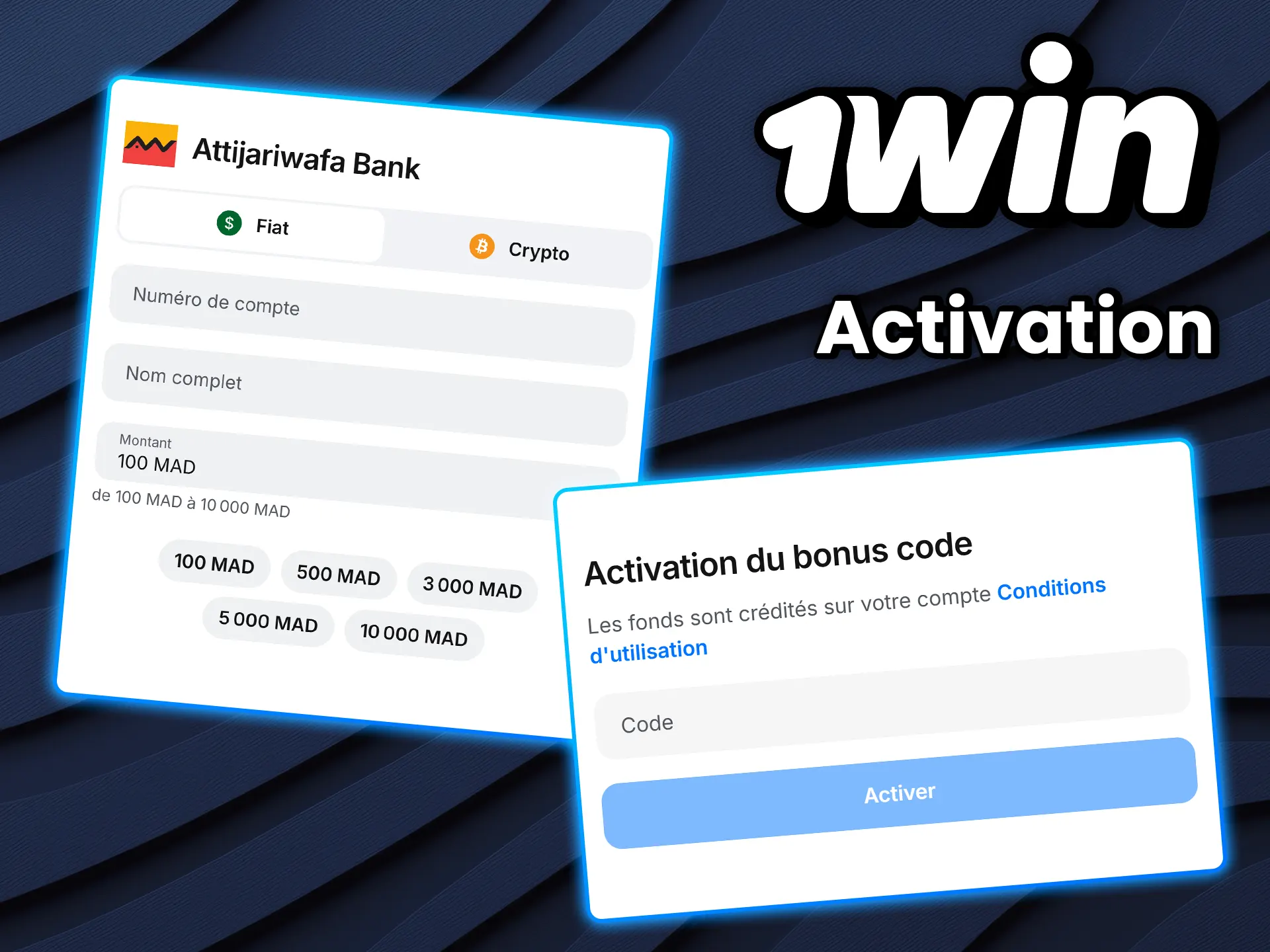 Activez le code bonus dans l'application 1win.