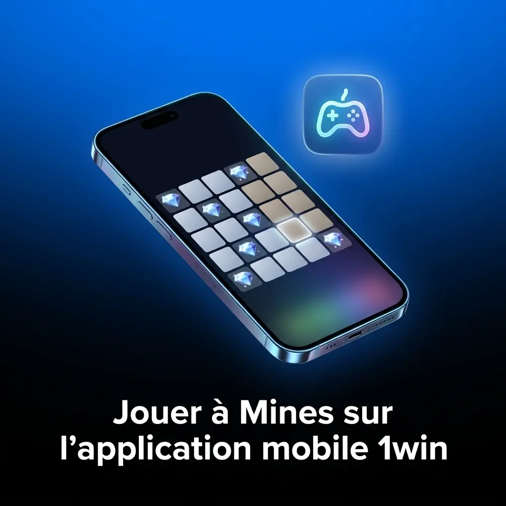Jeu Mines sur l'application mobile 1win Android et iOS avec bonus de bienvenue 500% jusqu'à 1450 MAD