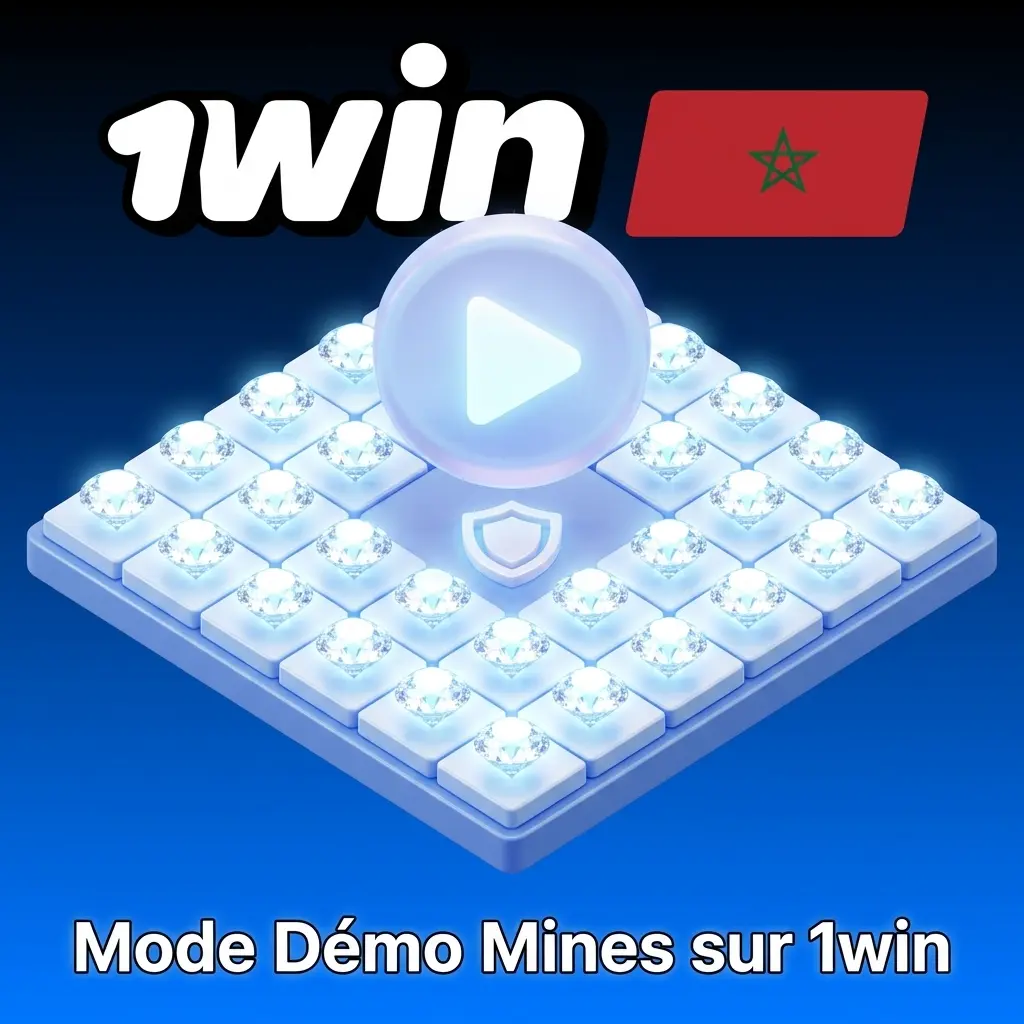 Mode démo Mines sur 1win permettant de jouer gratuitement avec des crédits virtuels sans risque financier