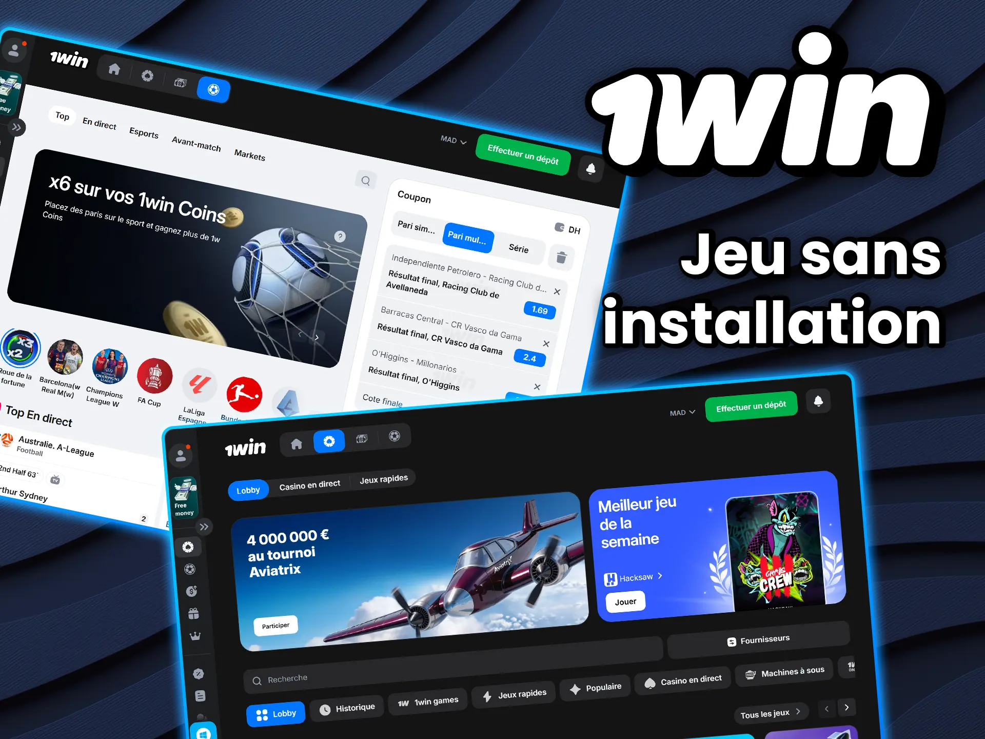 Jouez sur 1win depuis votre navigateur.