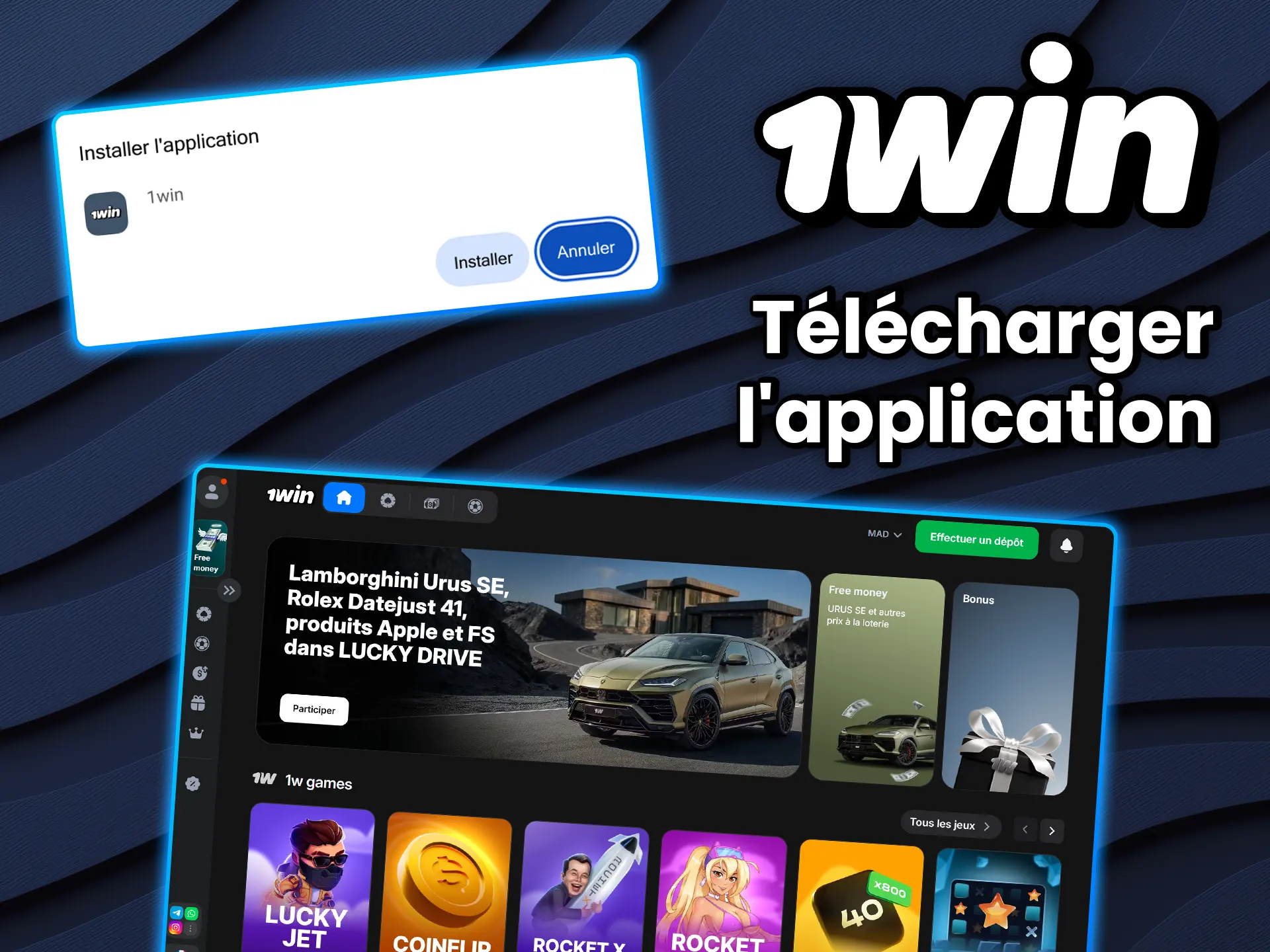 Suivez les instructions pour installer l'application officielle 1win sur votre PC.