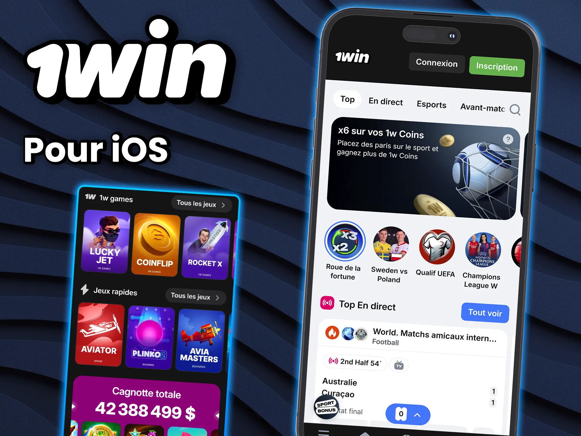 Téléchargez l'application iOS et accédez à 1win.